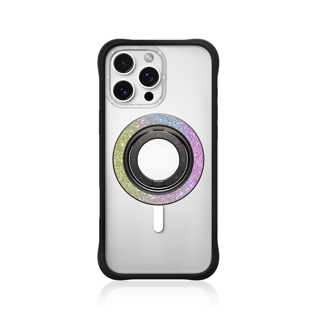 Youngkit Colorful Serisi Double Magnetik Ring Stand Telefon Tutucu Siyah