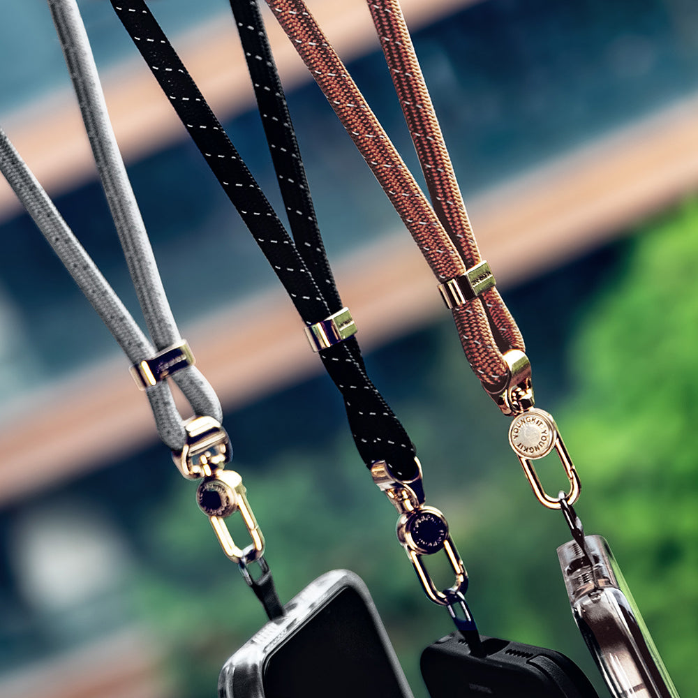 Youngkit YQ002 Yansıtıcı Şerit Desenli Cep Telefonu Bilek Askı İpi Kahverengi